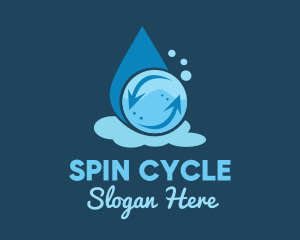 Laundry Droplet Cycle logo design