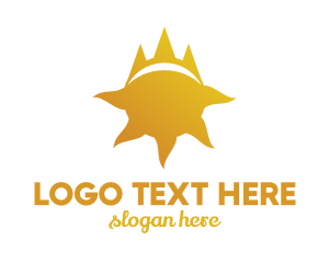 Solar - Gold Sun Crown logo design