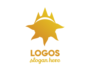 Planet - Gold Sun Crown logo design