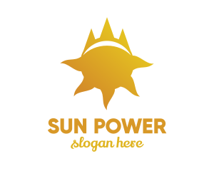 Gold Sun Crown logo design