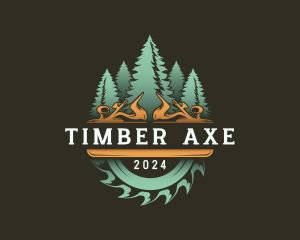 Lumber Carpentry Woodwork logo design