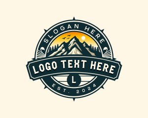 Vintage - Outdoor Compass Mountain logo design