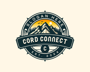 Outdoor Compass Mountain logo design