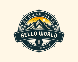 Outdoor Compass Mountain logo design