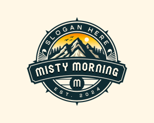 Outdoor Compass Mountain logo design