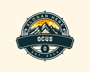 Outdoor Compass Mountain logo design