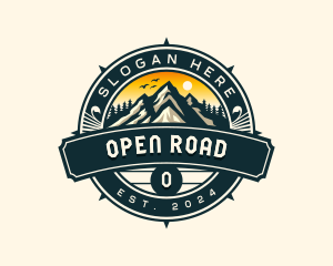 Outdoor Compass Mountain logo design