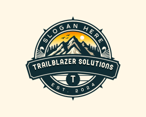 Pathfinder - Outdoor Compass Mountain logo design