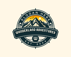 Outdoor Compass Mountain logo design