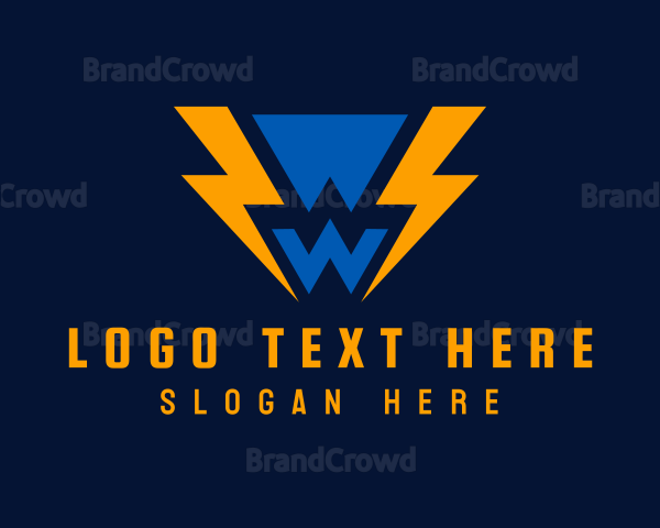 Lightning Power Letter W Logo