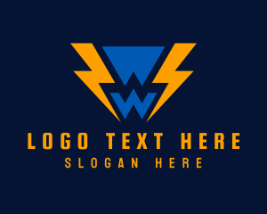 Electrician - Lightning Power Letter W logo design