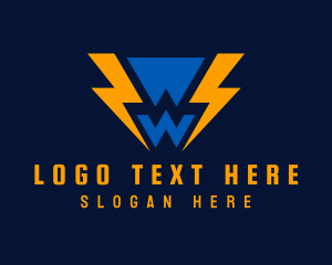 Initial - Lightning Power Letter W logo design