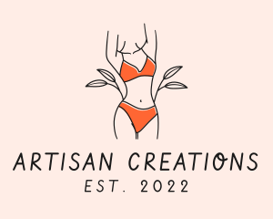 Woman Summer Swimsuit logo design