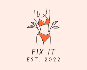 Woman Summer Swimsuit logo design