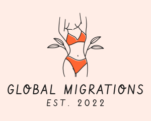 Woman Summer Swimsuit logo design