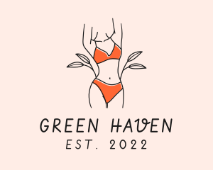 Woman Summer Swimsuit logo design