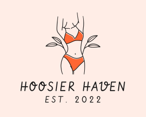 Woman Summer Swimsuit logo design