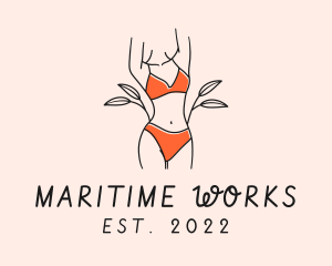 Woman Summer Swimsuit logo design