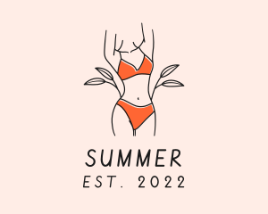 Woman Summer Swimsuit logo design