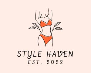 Woman Summer Swimsuit logo design