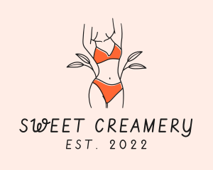 Woman Summer Swimsuit logo design