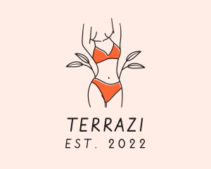 Woman Summer Swimsuit logo design