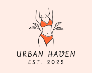 Woman Summer Swimsuit logo design