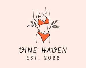 Woman Summer Swimsuit logo design