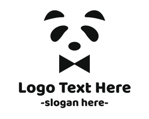 Tuxedo Rental - Panda Bow Tie logo design