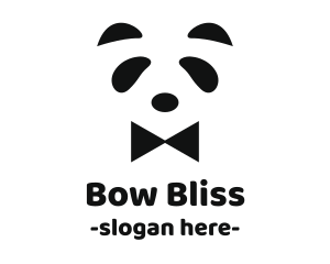 Panda Bow Tie logo design