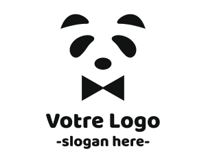 Bear - Panda Bow Tie logo design