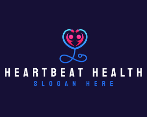 Cardiology - Stethoscope Heart Care logo design
