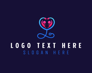 Stethoscope - Stethoscope Heart Care logo design