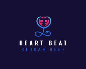 Stethoscope - Stethoscope Heart Care logo design