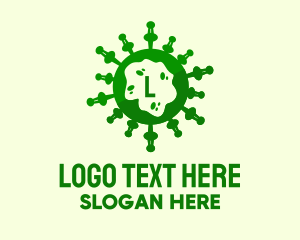 Frontliner - Green Virus Lettermark logo design