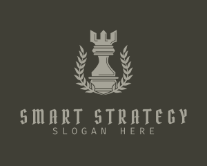 Strategic - Rook Chess Piece logo design