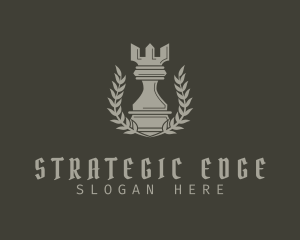 Strategy - Rook Chess Piece logo design