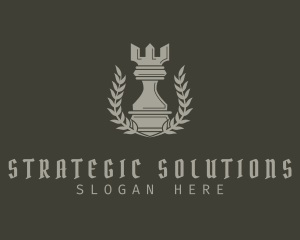 Strategy - Rook Chess Piece logo design