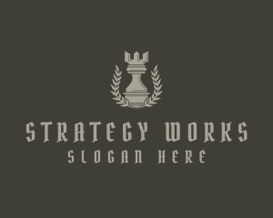 Rook Chess Piece logo design