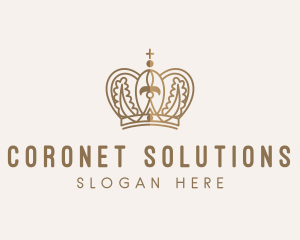 Gold Royal Monarchy Crown logo design