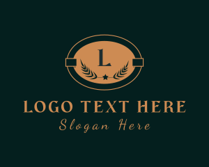 Retro - Classic Gold Wreath Letter logo design