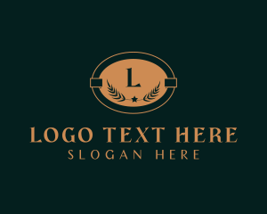 Villa - Elegant Gold Wreath logo design