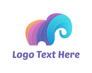 Blue Orange - Colorful Elephant Zoo logo design