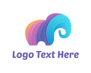 Trunk - Colorful Elephant Zoo logo design