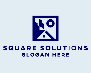 House Sun Roof Square logo design