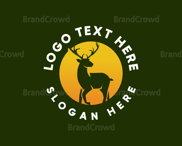 Sun Animal Deer Logo