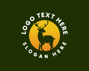 Wild - Sun Animal Deer logo design