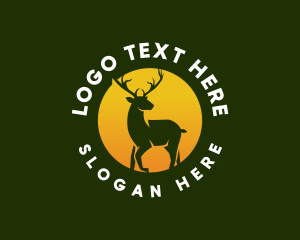 Sun Animal Deer Logo