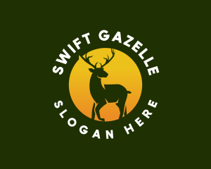 Gazelle - Sun Animal Deer logo design