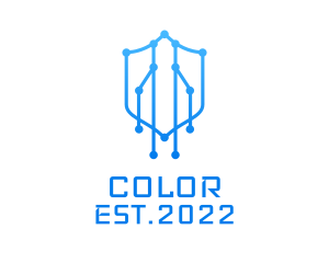 Cyberspace - Blue Circuit Antivirus logo design